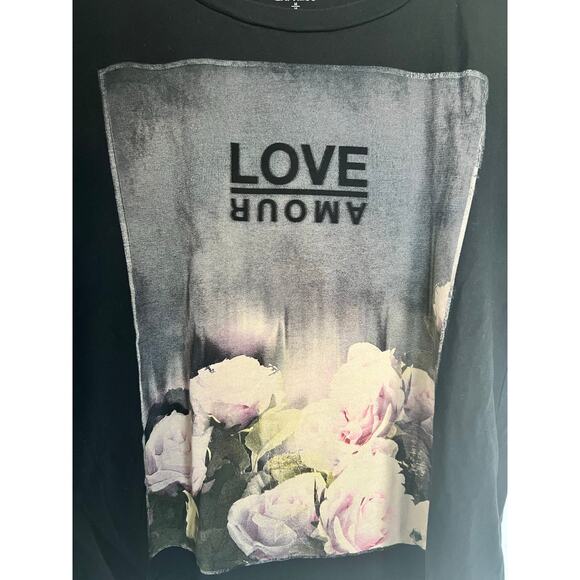 Express Love Amour Graphic Black T-shirt Sz Medium - Picture 3 of 5